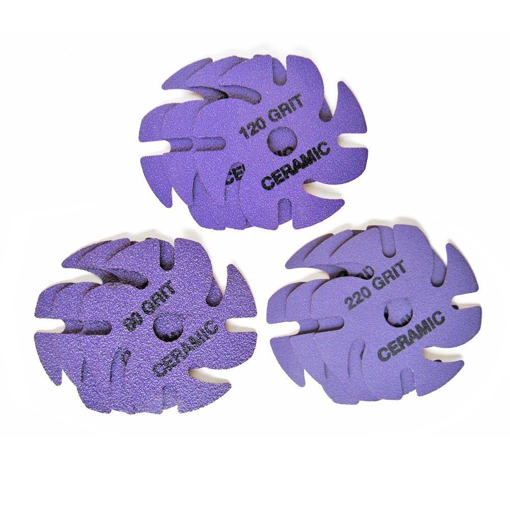 3" Purple Ceramic 80-120-220 grit 9-pack